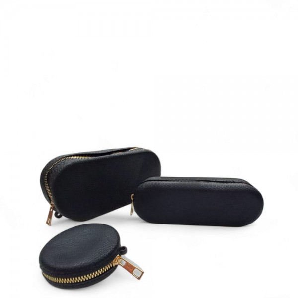 3'lü silikon çanta set 1 oval 1 kalemlik 1 yuvarlak cüzdan