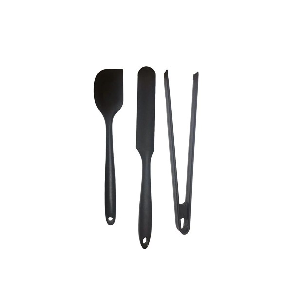 3'lü Silikon Spatula - Pasta Spatulası - Maşa Silikon Spatula