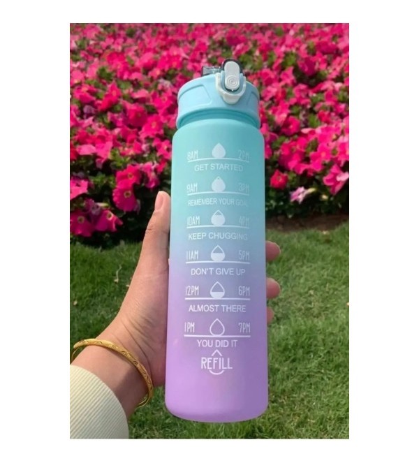 Motivasyonel Su Matarası 900ml Mavi-mor Suluk Motivasyonel Su Matarası Mavi-Mor